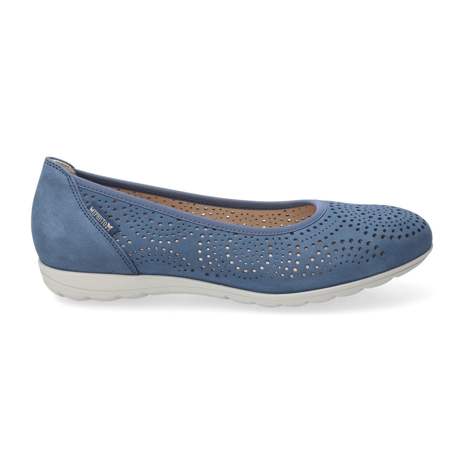Ballerines femme modèle Elsie perf Bleu jean - Mephisto
